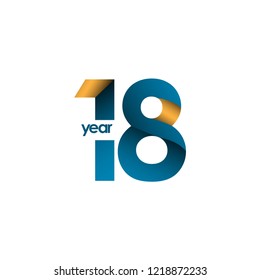 18 Year Anniversary Vector Template Design Illustration