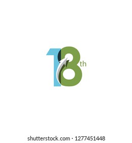 18 Year Anniversary Vector Template Design Illustration