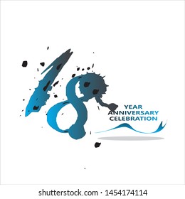 18 Year Anniversary Vector Template Design Illustration