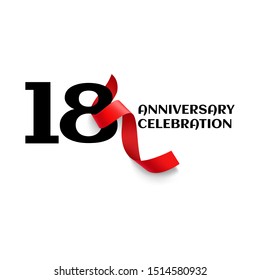 18 Year Anniversary Vector Template Design Illustration