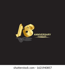 18 Year Anniversary Vector Template Design Illustration