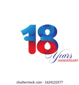 18 Year Anniversary Vector Template Design Illustration