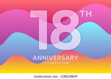18 Year Anniversary Vector Template Design Illustration