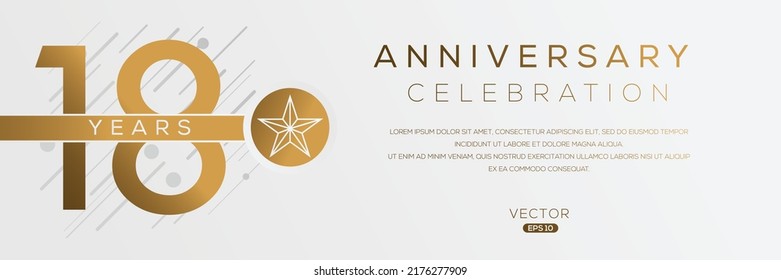 18 years anniversary celebration Design, Vector illustration.