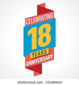 18 Years Anniversary Celebration Design.