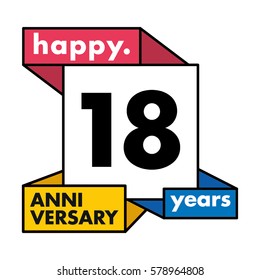 18 Years Anniversary Celebration Design.