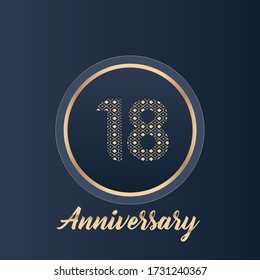 18 years anniversary celebration logo vector template design