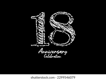 18 years anniversary celebration logotype white vector, 18th birthday logo, 18 number design, anniversary year banner, anniversary design elements for invitation card and poster. number design vector