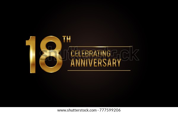 18 Years Anniversary Celebration Logotype Anniversary Stock Vector ...