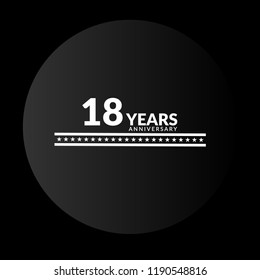 18 years anniversary celebration simple logo.
