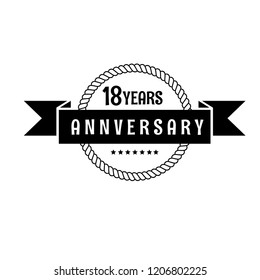 18 years anniversary celebration simple logo