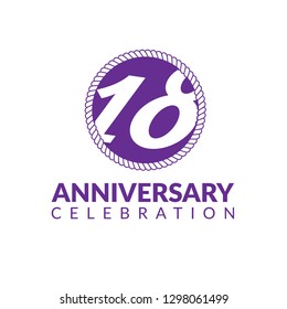 18 years anniversary celebration simple logo