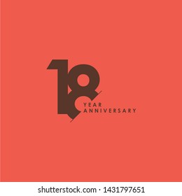 18 Years Anniversary Celebration Vector Template Design Illustration