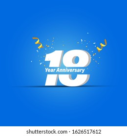 18 Years Anniversary Celebration Vector Template Design Illustration