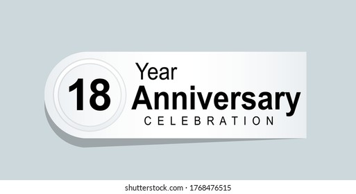 Ilustración de diseño de plantillas vectoriales de celebración de 18 años