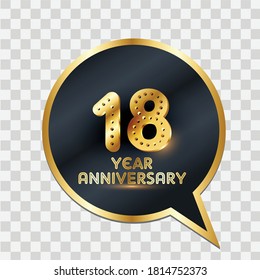 18 Years Anniversary Celebration Vector Template Design Illustration