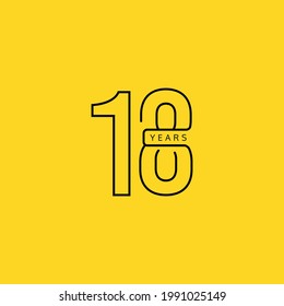 18 Years Anniversary Celebration Vector Template Design Illustration