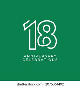 18 Years Anniversary Celebration Vector Template Design Illustration