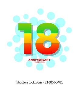 18 Years Anniversary Celebration Vector Template Design Illustration