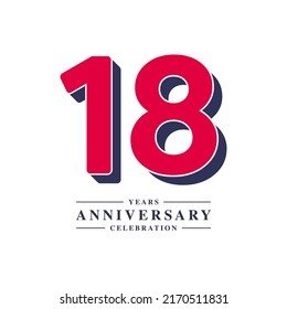 18 Years Anniversary Celebration Vector Template Design Illustration