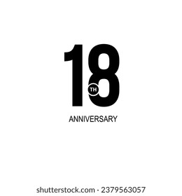 18 Years anniversary celebration vector template design illustration