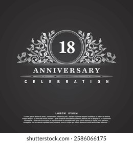 18 years anniversary celebration vector template design illustration