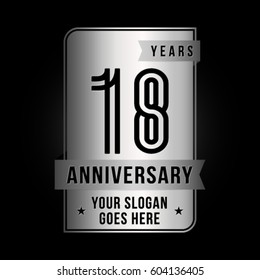 18 years anniversary design template. Vector and illustration.