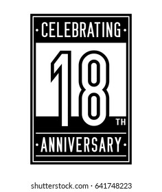 18 years anniversary design template. Vector and illustration.