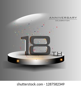 18 years anniversary design vector templates and illustrations, concepts in the future by giving a sci fi feel effect