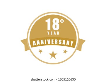 18 years anniversary Elegant badge design 
