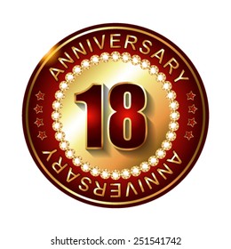 18 Years anniversary golden label. 