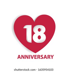 18 Years Anniversary Logo Celebration With Love