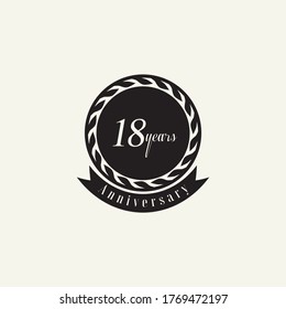 18 Years Anniversary logo design Set Vector Template Design Illustration
