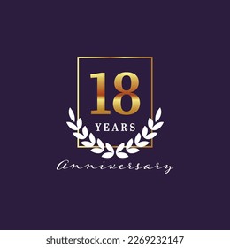 18 Years anniversary logo template design
