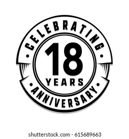 18 years anniversary logo template. Vector and illustration.