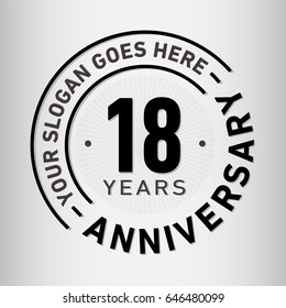 18 years anniversary logo template. Vector and illustration.