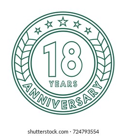 18 years anniversary logo template. 