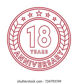 18 years anniversary logo template. 