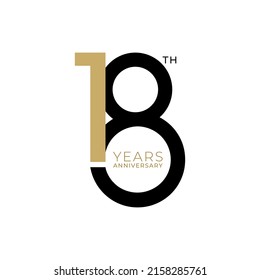 18 Years Anniversary Logo, Vector Template Design element for birthday, invitation, wedding, jubilee and greeting card illustration.