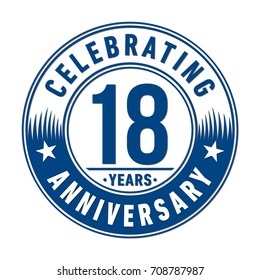18 years anniversary logo. Vector and illustration.