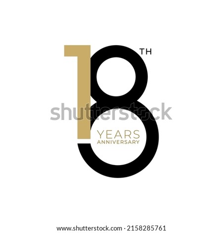 18 Years Anniversary Logo, Vector Template Design element for birthday, invitation, wedding, jubilee and greeting card illustration.