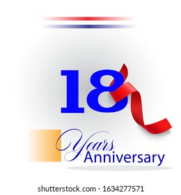  18 Years Anniversary Vector Template Design Illustration