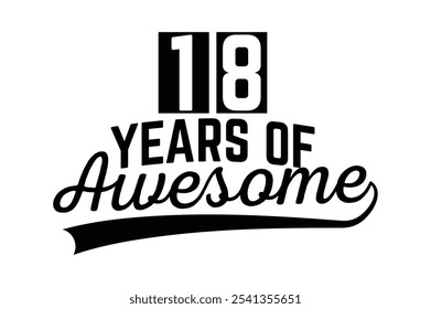 18 Years of Awesome t shirt design