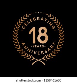 18 years design template. 18th vector and illustration.