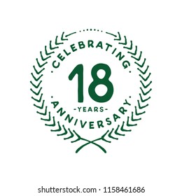 18 years design template. 18th vector and illustration.