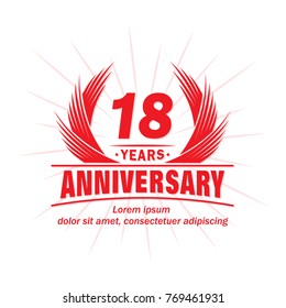 18 years design template. Anniversary vector and illustration template.