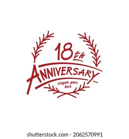 18 years design template. Vector and illustration. 18th years logo.