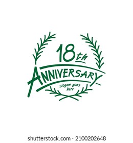 18 years design template. Vector and illustration. 18th years logo.