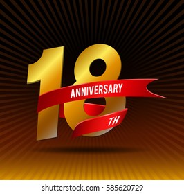 8 Years Gold Anniversary Celebration Logotype Stock Vector (Royalty ...