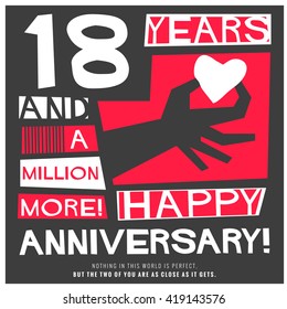 18 Years Happy Anniversary (Vector Illustration Concept Design)